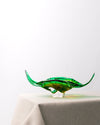 Cenicero Flor Alargada Verde  de Cristal Murano