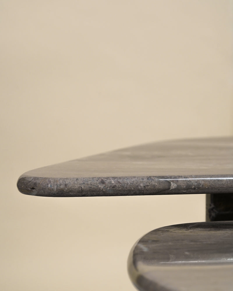 Mesa Baja de Centro Lágrima en Mármol Arabescato Gris